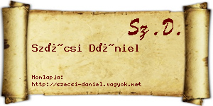 Szécsi Dániel névjegykártya